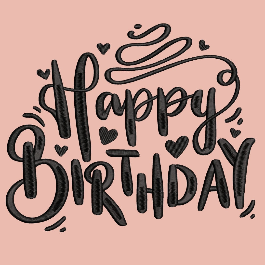 Happy Birthday Embroidery File Pattern | Instant Download