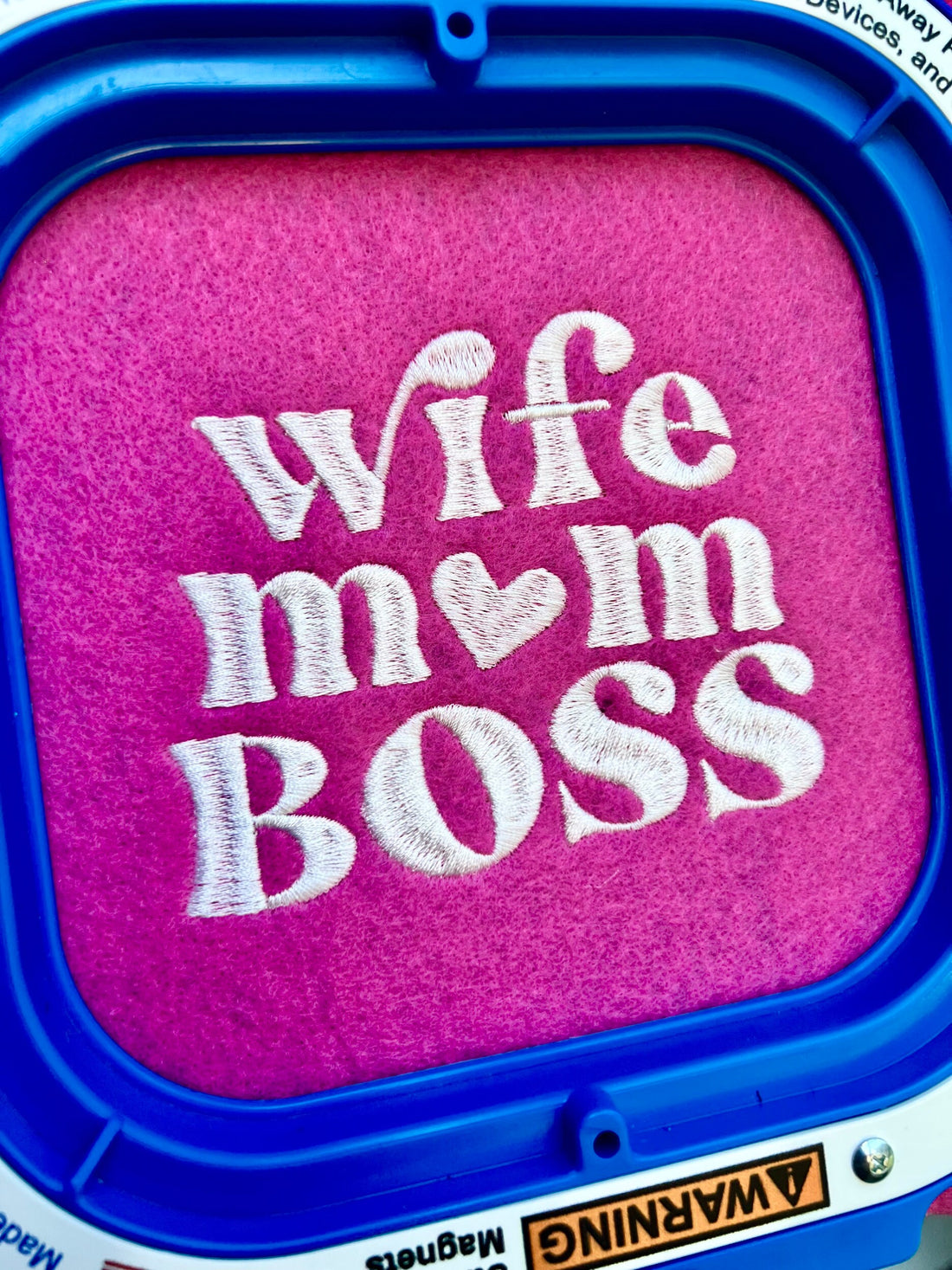 Wife, Mom, Boss Embroidery Pattern File | Instant Download