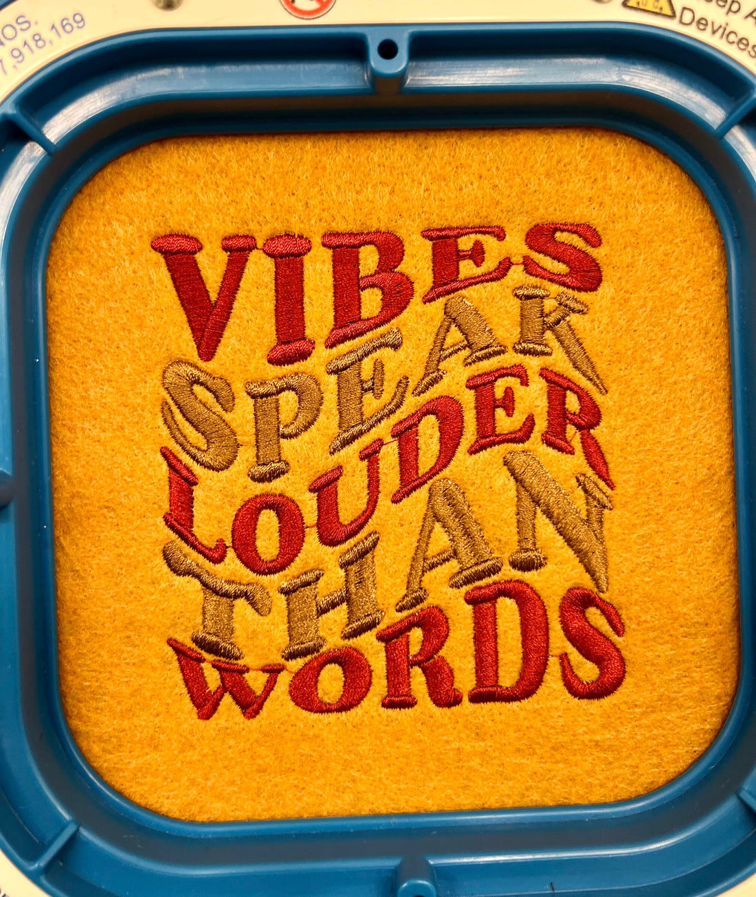 Vibes Speak Louder Than Words Embroidery File Pattern | Instant Download