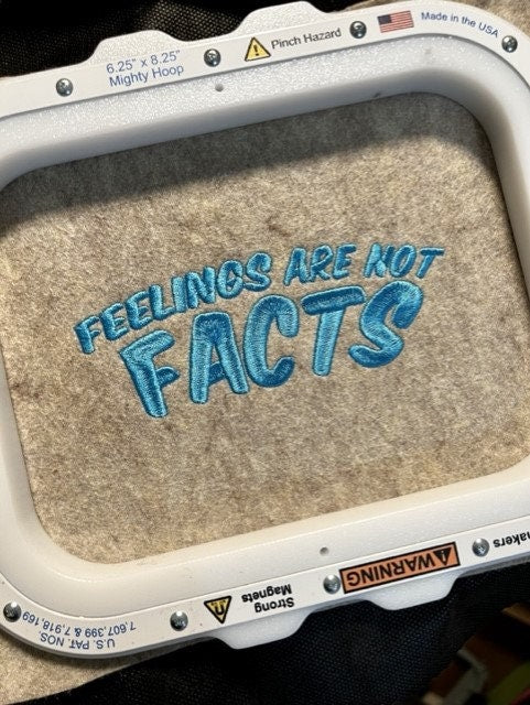 Feelings Are Not Facts Embroidery File Pattern |  Instant Download