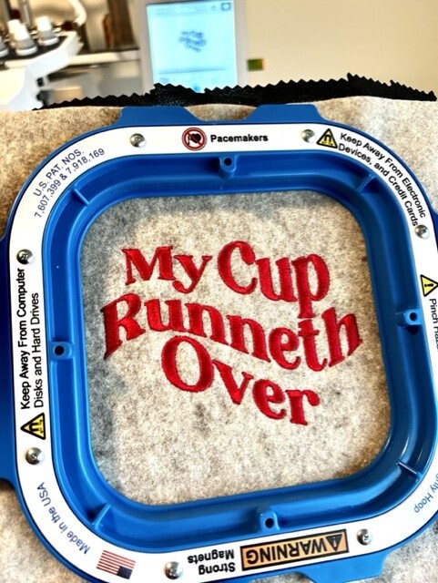 My Cup Runneth Over Embroidery File Pattern | Instant Download