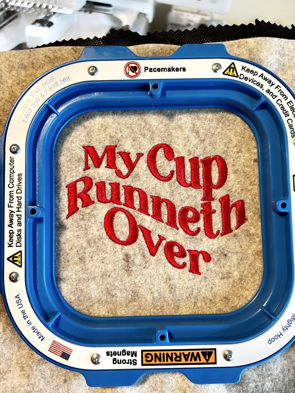 My Cup Runneth Over Embroidery File Pattern | Instant Download