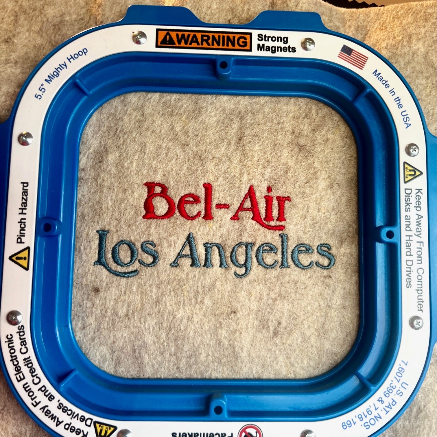 Bel-Air Los Angeles Embroidery Pattern in DST, PES and JEF | California | City of Angeles | Hollywood | Word Art | Instant Download