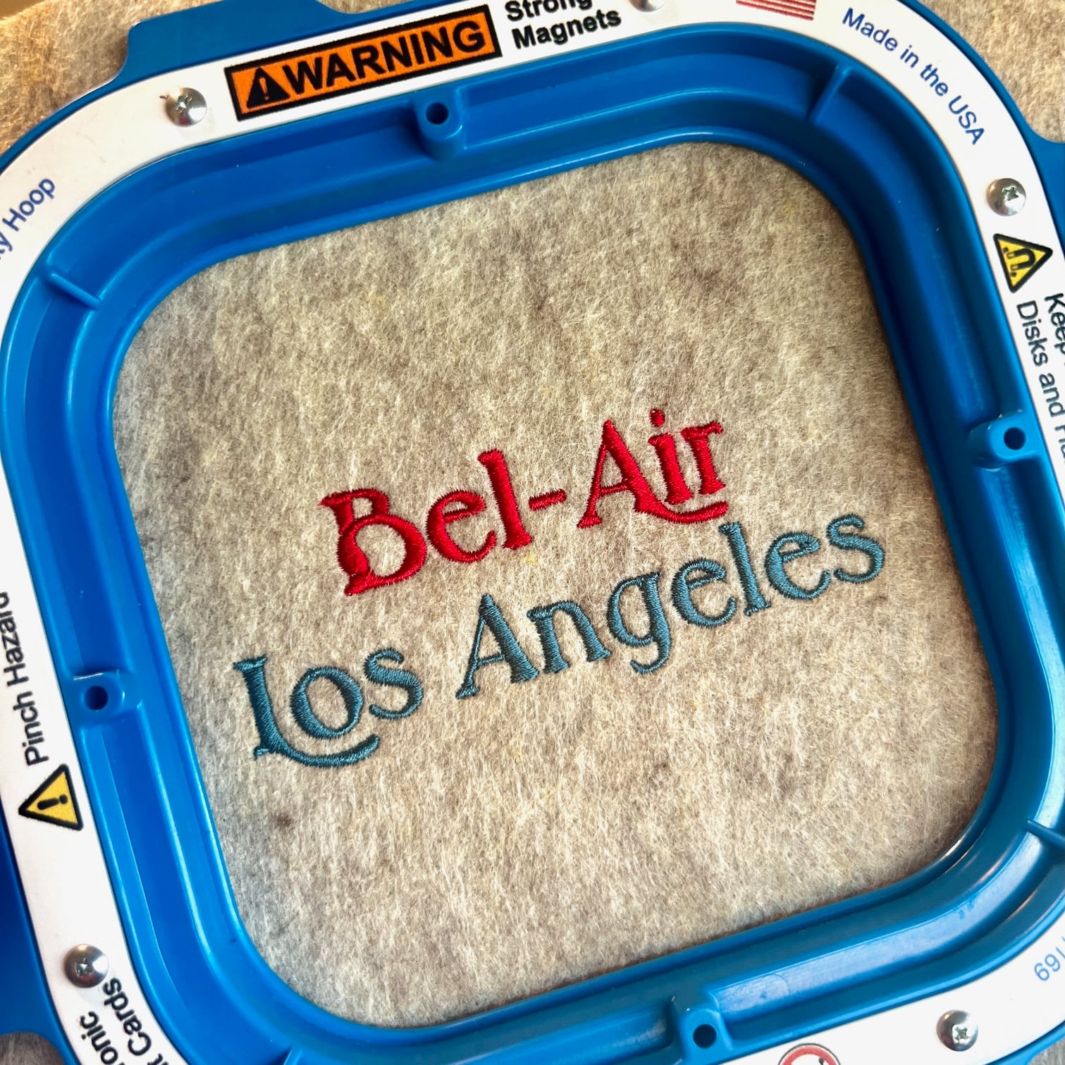 Bel-Air Los Angeles Embroidery Pattern in DST, PES and JEF | California | City of Angeles | Hollywood | Word Art | Instant Download