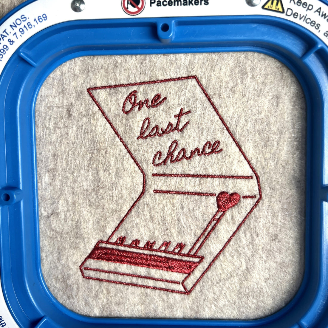 One Last Chance Matchstick Machine Embroidery | Instant Download